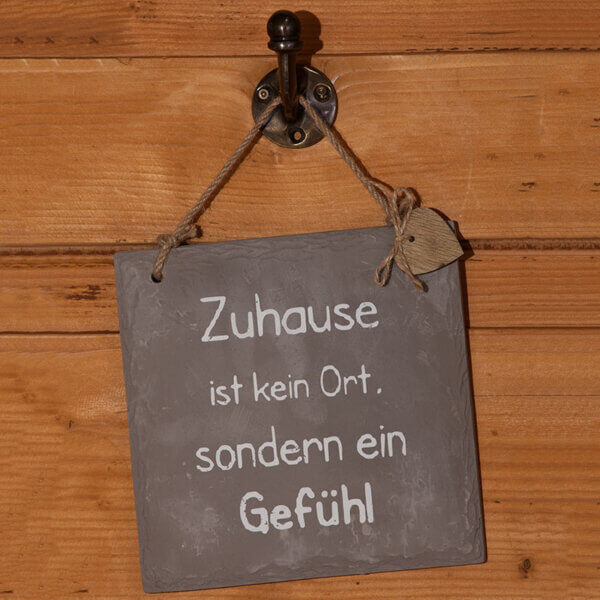 Schild - Beton grau - "Zuhause"