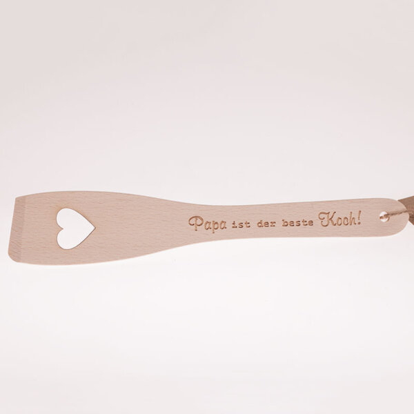 Pfannenwender aus Holz mit Spruch