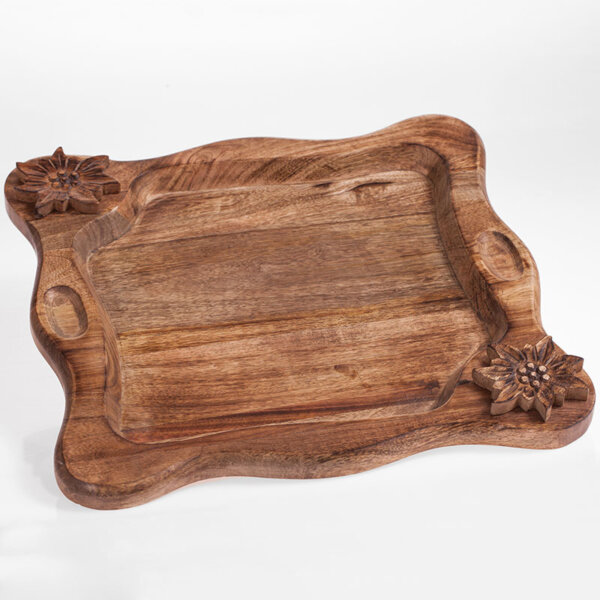 Tablett aus Holz - Edelweiß - 2 verschiedene Größen