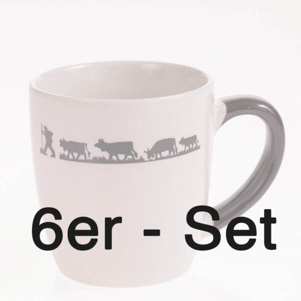 Kaffeehaferl Mug poya - Kuhdesign - Kuhherde - im 6er-Set