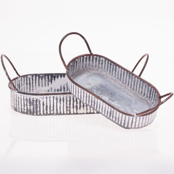 Tablett mini - oval mit Griffen - Shabby Art - in zwei Größen