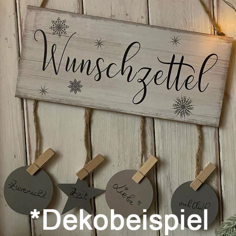 Imkerei Freese Weihnachtsfigur Freese Holz-Schild Wunschzettel